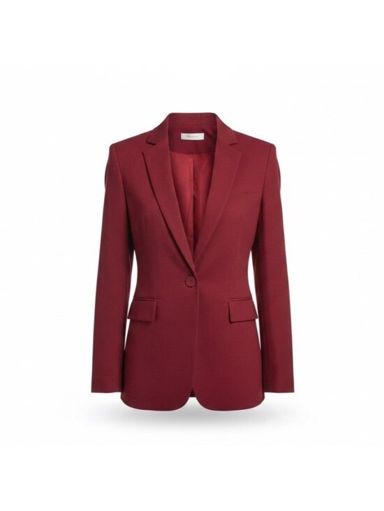 Cicy Bell Jackets & Blazers - Cicy Bell Womens Red Long Sleeve Blazer Jacket With Single Button Lapel Size L
